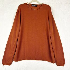 Adolfo Dominguez Men's Structured Knit Rolled Neck Pullover XXL Cotton Linen
